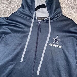 Vintage Dunbrooke Dallas Cowboys Navy Hoodie with Gray Accents